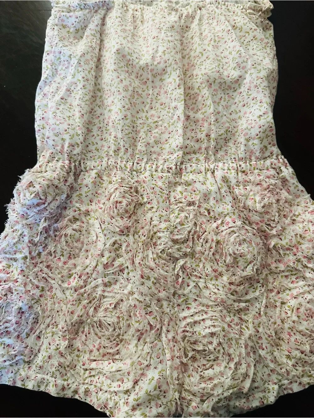 Girl’s Biscotti Collezioni Floral Pink Ruffle Short One-Piece Romper